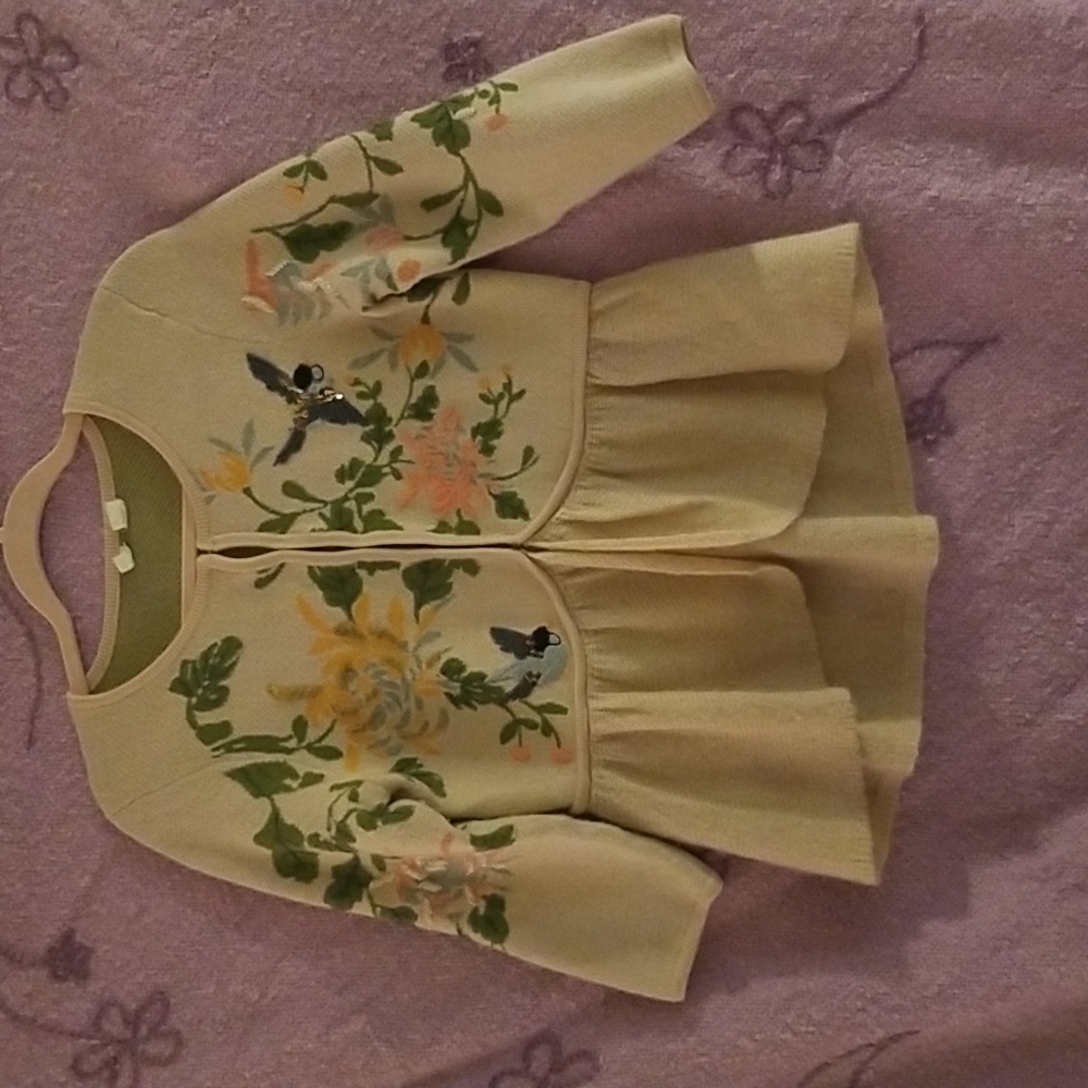 Floral Embroidered Sweater Cardigan